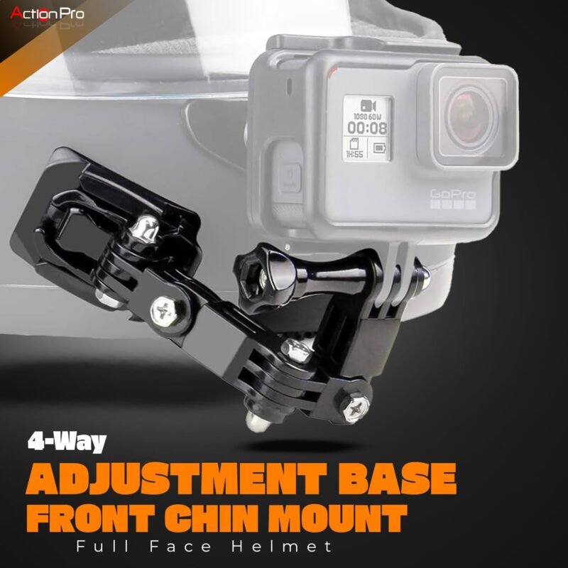 Action Pro 4-Way Adjustment Base Front Chin Mount Full Face Helmet Compatible with GoPro 13 12 11 12 10 9 8 7 6 5 4 3+ 3 SJCAM YI DJI Insta 360 Action Cameras - Image 3