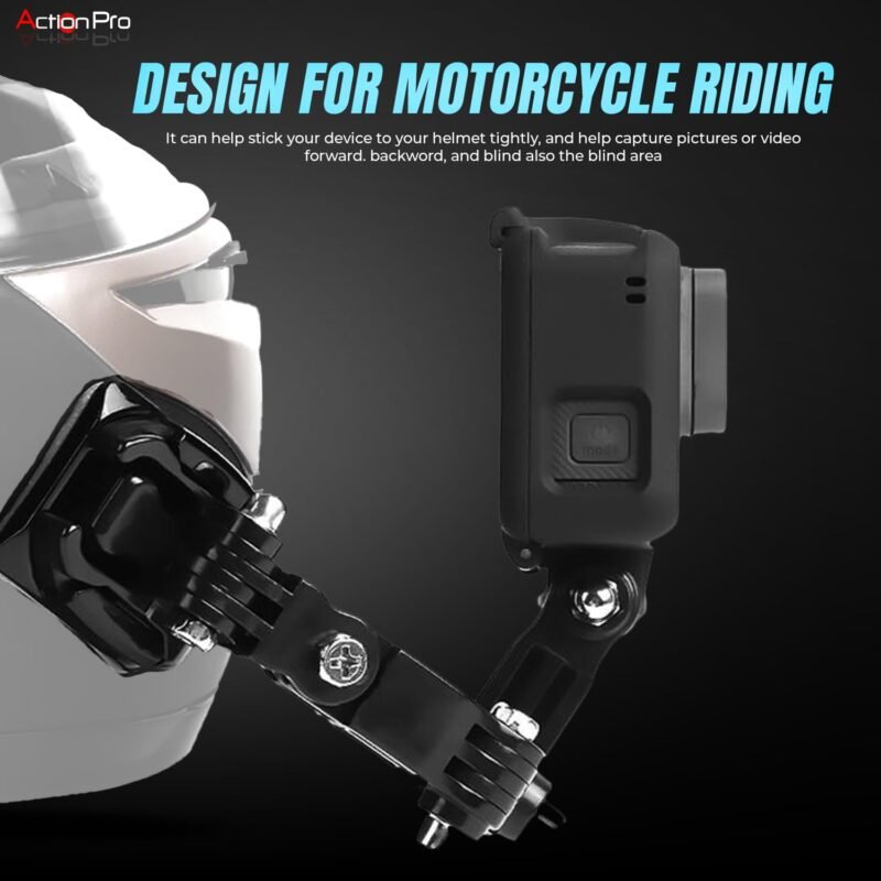 Action Pro 4-Way Adjustment Base Front Chin Mount Full Face Helmet Compatible with GoPro 13 12 11 12 10 9 8 7 6 5 4 3+ 3 SJCAM YI DJI Insta 360 Action Cameras - Image 4