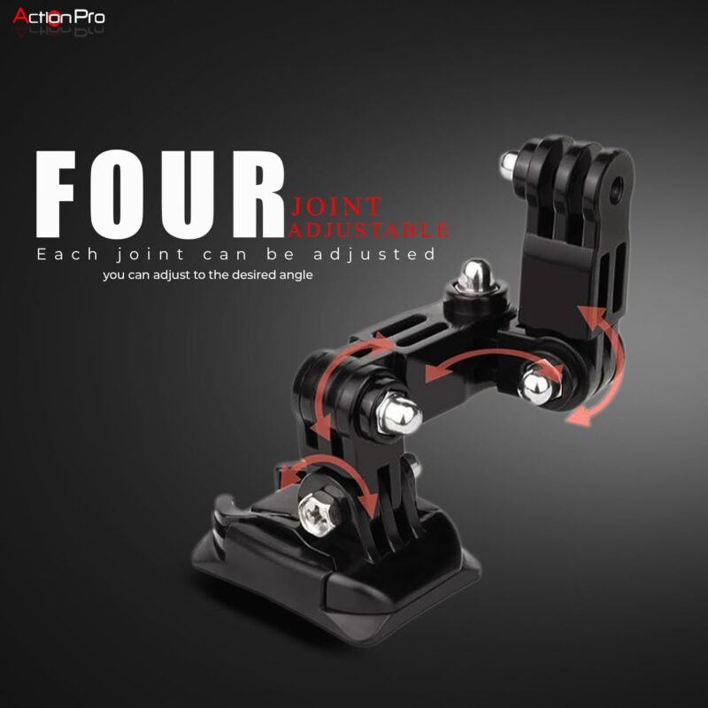 Action Pro 4-Way Adjustment Base Front Chin Mount Full Face Helmet Compatible with GoPro 13 12 11 12 10 9 8 7 6 5 4 3+ 3 SJCAM YI DJI Insta 360 Action Cameras - Image 6