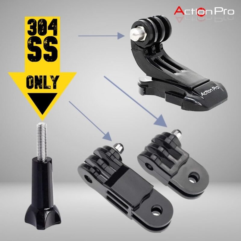 Action Pro Made in India Front and Side Helmet Mount Kit Compatible with GoPro-13/12/11/10/9/8/7/6/5/4/3+/3/ Insta 360/Yi/SJCAM/Eken Noise and Other Action Camera - Image 3
