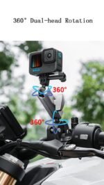 Yantralay 360° Rotatable Digital camera Bike Mount Clamp Bike Handlebar Pole Aluminium Mount for Insta360 X4/X3, Ace Professional/Pro2, Hero13/12/11/10/9,For Osmo Motion Motion 5Pro/4/3,Motion Digital camera Equipment - Image 5