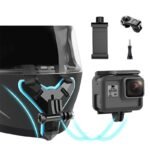 HUMBLE Helmet Chin Mount with Cell Holder, Bike Helmet Strap Appropriate with GoPro Hero 9 8 7 6 5 4 3+ 3 SJCAM and Cell Telephones. - Image 3
