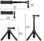 Cason -Tripod Monopod with Mini Selfie Stick & Tripod Equipment for Motion Digicam Cason CN10,CS6, gopro Equipment, Gopro Hero 10/9/8/7/6/5, DJI Osmo Motion,SJCAM and All Motion Cameras (Black) - Image 4