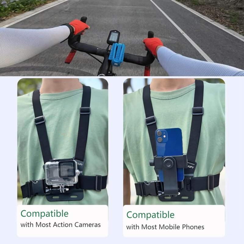 CEUTA Mobile Phone Chest Mount Harness Strap Cell Phone Holder Mount for Video Recording Bike/Kayak/Fishing/Skateboard POV/VLOG for Smart Mobile Phone for GoPro Hero 12 11 10 9 8/Insta360/DJI - Image 3