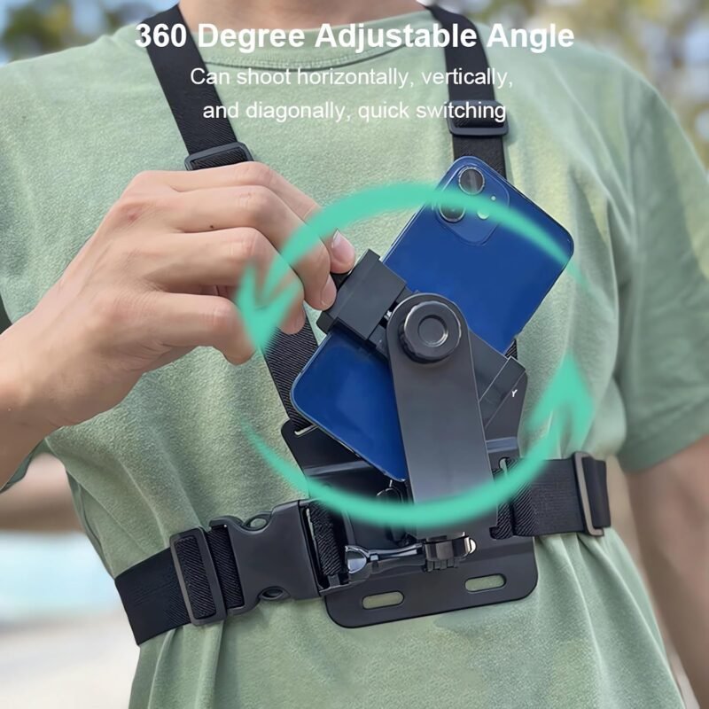 CEUTA Mobile Phone Chest Mount Harness Strap Cell Phone Holder Mount for Video Recording Bike/Kayak/Fishing/Skateboard POV/VLOG for Smart Mobile Phone for GoPro Hero 12 11 10 9 8/Insta360/DJI - Image 4