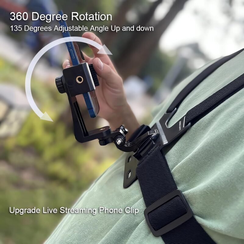 CEUTA Mobile Phone Chest Mount Harness Strap Cell Phone Holder Mount for Video Recording Bike/Kayak/Fishing/Skateboard POV/VLOG for Smart Mobile Phone for GoPro Hero 12 11 10 9 8/Insta360/DJI - Image 7