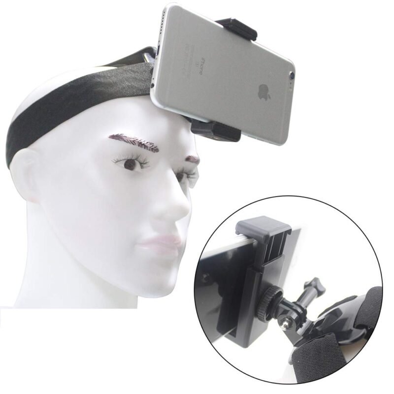 Action Pro Head Strap Mount Phone Holder Tripod Mount Adapter with Long Thumb Screw Compatible with GoPro-12/11/10/9/8/7/6/5/4/SJCAM and Other Action Cameras and All Smartphones - Image 6
