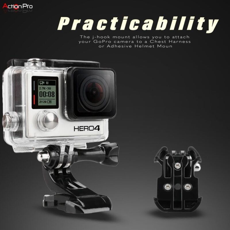 Action Pro Made in India Improved Tough J Hook Quick Release Buckle Mount Compatible with GoPro 13 12 11 10 9 8 7 6 5 4 /4k/Eken/AKASO/SJCAM/YI/DJI Insta 360 and Other Action Cameras (Pack of 2) - Image 7