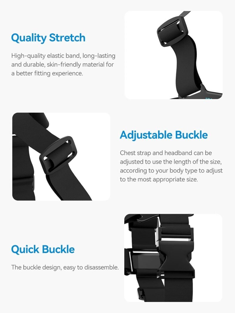CEUTA Head Mount Strap Chest Mount Harness Chesty Kit Compatible with GoPro Hero 11, 10, 9, 8, 7, 6, 5, 4, Session, 3+, 3, 2, 1, Hero (2018), Fusion, Max, DJI Osmo Action Cameras - Image 5