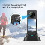 ZODUCT Insta 360 One X3 2Pcs Twin Lens Protector Guard Sticky Tempered for Insta360 Motion Digital camera Lens Cowl Mud Proof, Anti-Strach Protecting Insta360 Equipment (One X3 Lens) - Image 4