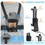 GROX Chest Professional Package Chest Belt Cellphone Holder J Hook Adapter Lengthy Thumb Screw and Conversion Block Head Connection Suitable with GoPro Hero 11 10 9 8 7 6 5 4 All Cameras - Image 4