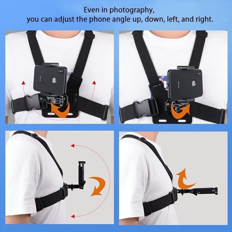 GROX Chest Pro Kit Chest Belt Phone Holder J Hook Adapter Long Thumb Screw and Conversion Block Head Connection Compatible with GoPro Hero 11 10 9 8 7 6 5 4 All Cameras - Image 10
