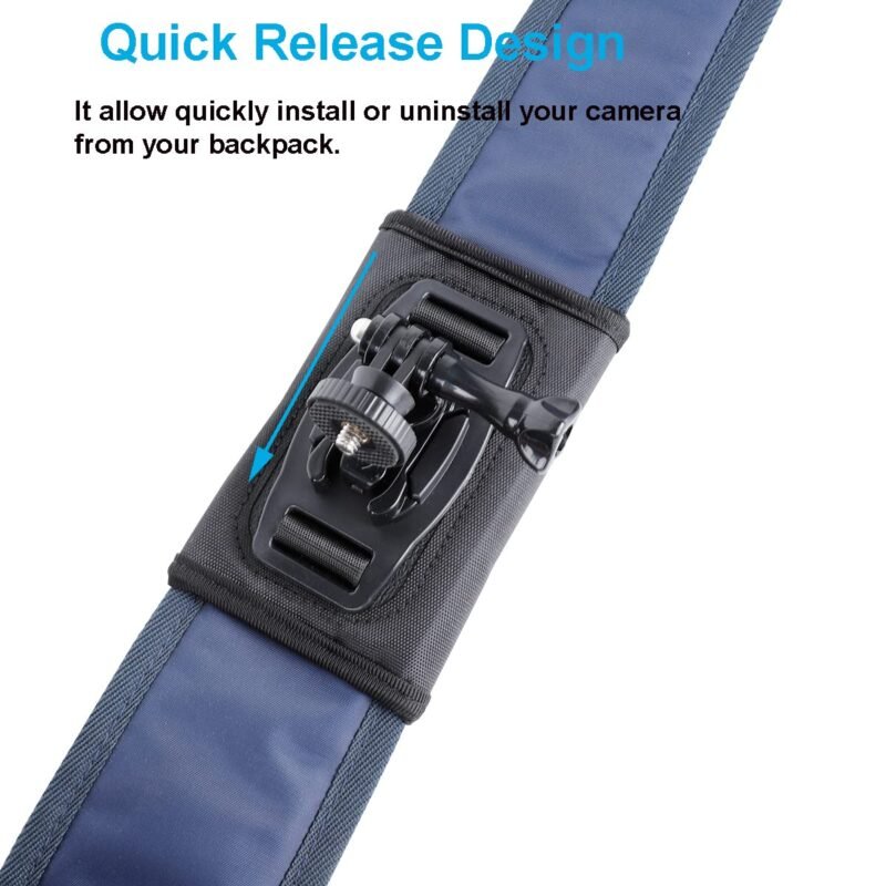 PellKing Camera Backpack Belt Mount for Insta360 One X5/X4/X3/ One R/Go 2 Compatible with GoPro Hero10 /9/8/7/6 and Other Action Camera, with 1/4 Adapter - Image 4