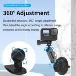 TELESIN Aluminum Alloy Suction Cup Holder for Gopro Hero, Gopro MAX, DJI OSMO Motion, OSMO Pocket, Insta360 ONE X, ONE R, ONE, Cell Telephone - Image 4