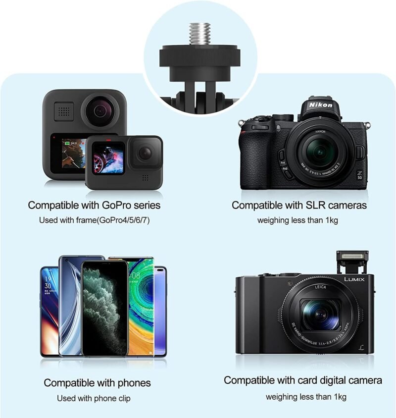 TELESIN Aluminum Alloy Suction Cup Holder for Gopro Hero, Gopro MAX, DJI OSMO Action, OSMO Pocket, Insta360 ONE X, ONE R, ONE, Mobile Phone - Image 6