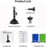 TELESIN Aluminum Alloy Suction Cup Holder for Gopro Hero, Gopro MAX, DJI OSMO Motion, OSMO Pocket, Insta360 ONE X, ONE R, ONE, Cell Telephone - Image 8