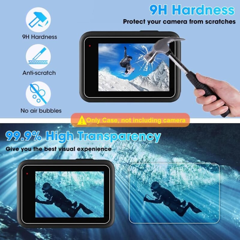 ZORBES® Silicone Sleeve Rubber Protective Case Only Applicable to Go Pro Hero 13 Black Standard Lens, Battery Side Cover&Screen Protectors& Lens Caps&Lanyard for Hero 13 Black Accessories Kit - Image 4