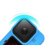Motion Professional Protecting Silicone Cowl with Lanyard and Cap Appropriate with Gopro Hero-9/10 Motion Digicam (Blue) - Image 6