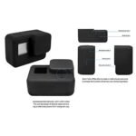 Motion Professional Silicone Rubber Case + Lens Protecting Cap Cowl Suitable with GoPro Hero 7 6 5 Motion Digicam (Black) - Image 5