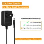 FEDUS 12V 1A DC Energy Adapter, Lengthy Cable Powers Provide DC12V Transformers for LED Strip, CCTV Digicam, Router, Modem, Set High Field/DTH Field, DIY Boards, (2.5mm x 5.5mm Jack, Black) - Image 7