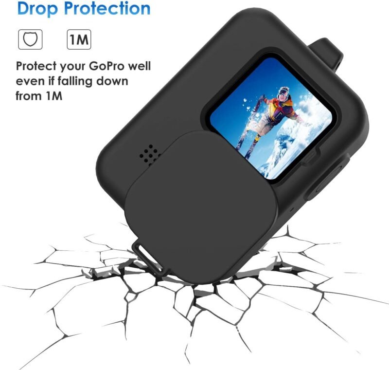 BKN Silicon Protective Housing Case For Gopro Hero 10 Hero 9 Black Sleeve Housing Frame With Lens Cover Accessories (Matt Black)Cameras - Image 4