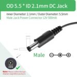 Taapsee 12V 0.5A/500mA Energy Provide Adapter 5.5mm x 2.1mm, 12 Volt Energy Adapter Transformers for CCTV Digicam,Speaker,Router,Printer,Keyboard - Image 4