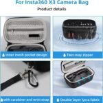 M.G.R.J® Moveable Carrying Case Cowl for Insta360 X3 / X2 Motion Digicam (Onerous|EVA|Black) - Image 3