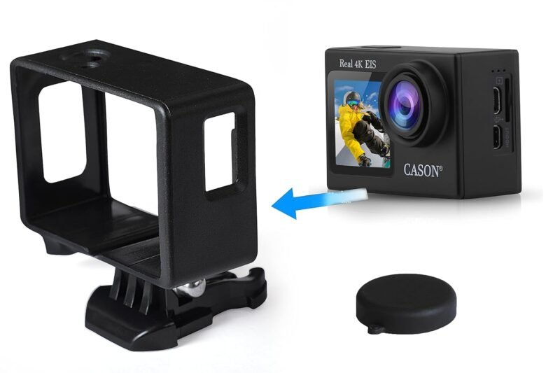 CASON -Housing Case CS6 Action Camera with Silicone Lens Cover,Frame Shell/Housing Cage Cover for CS6 Action Camera(Black) - Image 3