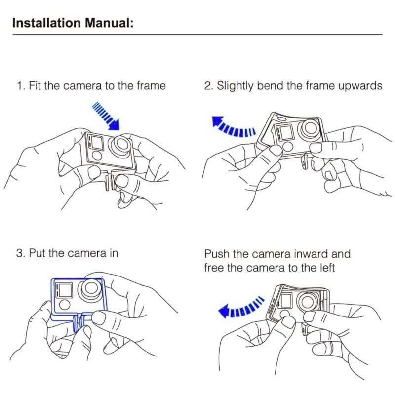 CASON -Housing Case CS6 Action Camera with Silicone Lens Cover,Frame Shell/Housing Cage Cover for CS6 Action Camera(Black) - Image 4