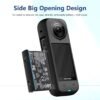 Silicone Cover Lens Cap and Body Cover for Insta 360 X 4 Action Camera, Black (Black) - Image 3