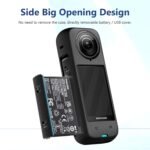 Silicone Cowl Lens Cap and Physique Cowl for Insta 360 X 4 Motion Digital camera, Black (Black) - Image 3