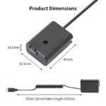 Efillooc NP-FW50 Dummy Battery Suitable with Sony A7 A7R2 A7M2 A6000 A6400 ZV-E10, Sort C Enter Adapter Spring Cable, Works with PD/QC Powerbanks and Charger, Black (NP-FW50 for Sony) - Image 5
