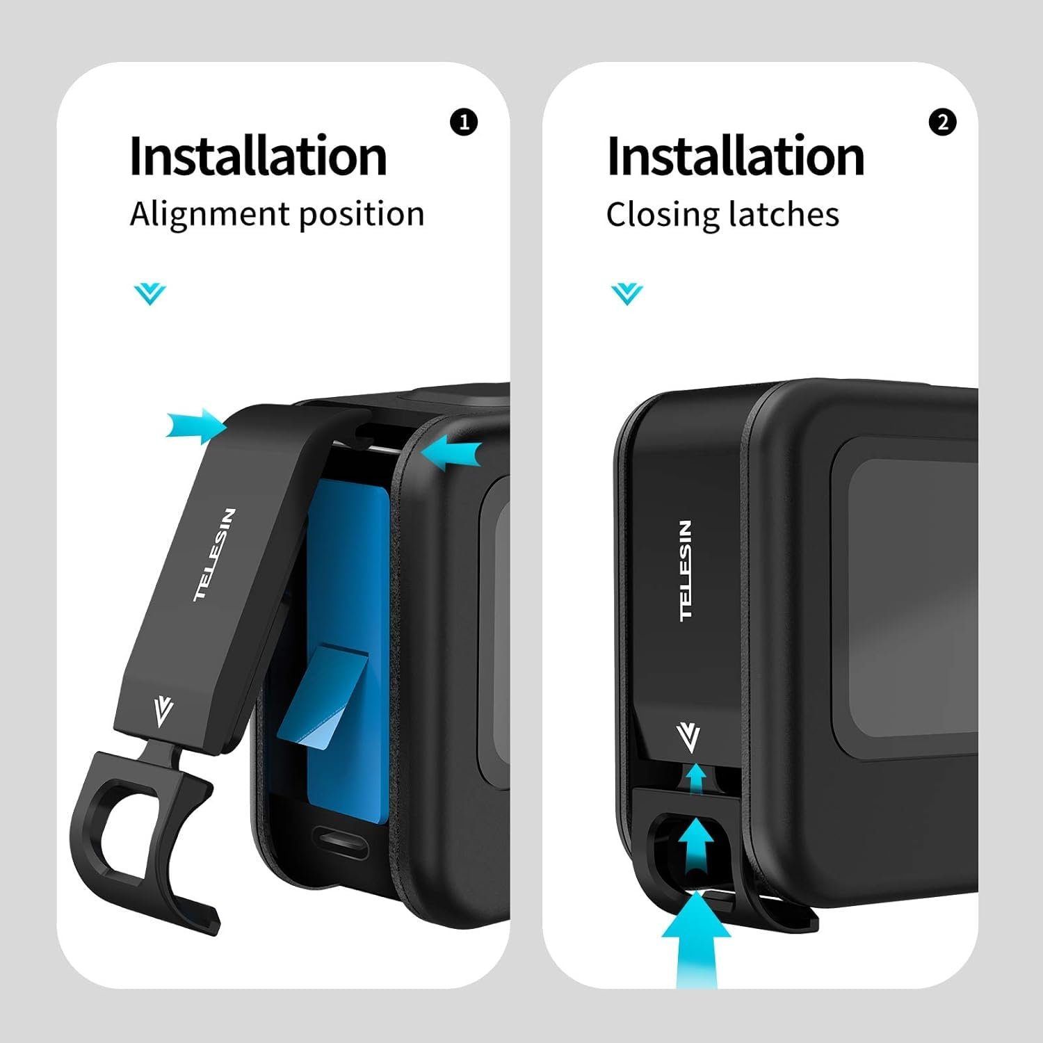 Careflection Aluminum Battery Cover for GoPro Hero 11 Hero 10 Hero 9 Black, Removable Replacement Mount Side Door Clip with Type-C Charging Port, Convenient Go Pro 11 10 9 Batteries Charger - Image 6