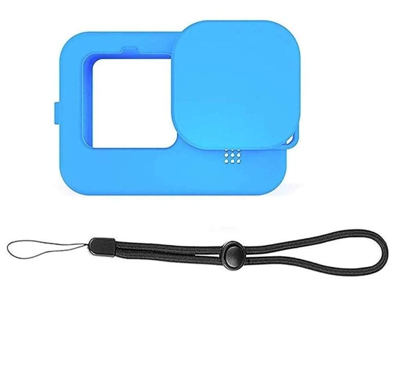 Action Pro Protective Silicone Cover with Lanyard and Cap Compatible with Gopro Hero-9/10 Action Camera (Blue) - Image 2