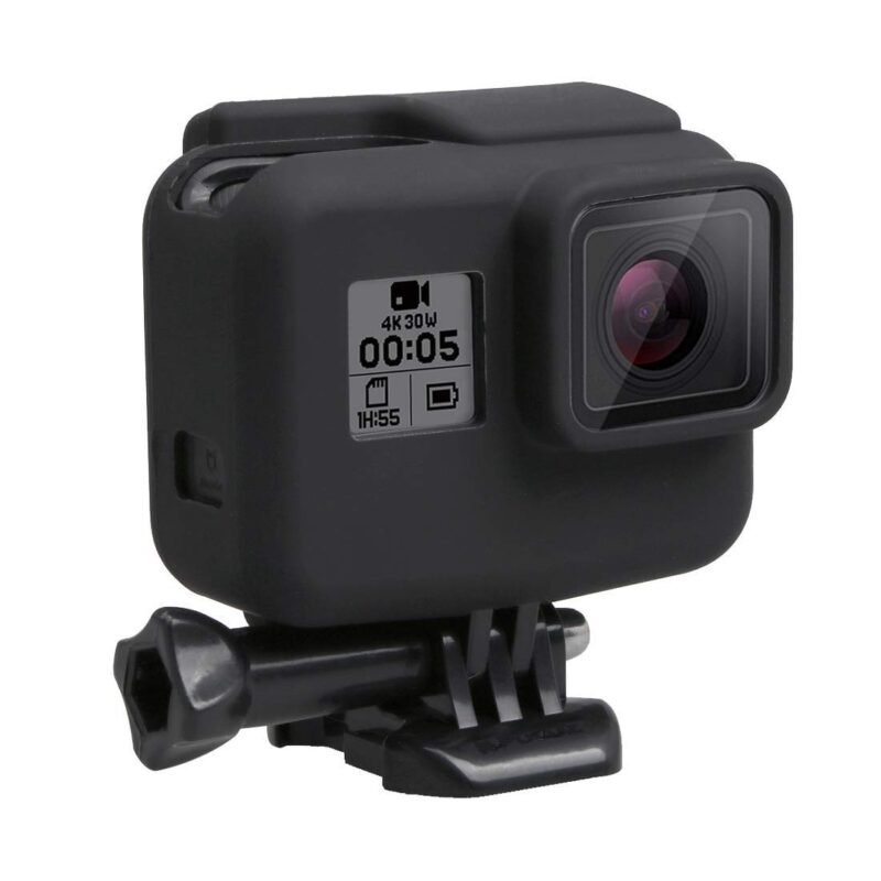 Action Pro Silicone Cover Side Frame Case Compatible with Gopro-5/6/7 Action Camera (Black) - Image 2