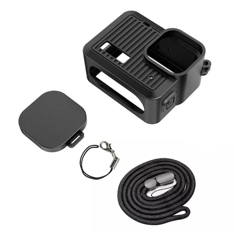 Action Pro Silicone Protective Cover + Lens Cap Compatible with GoPro Hero 4K Tiny Action Camera (Black) - Image 2