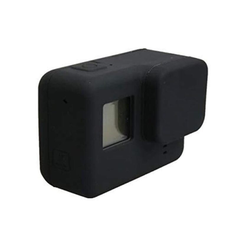 Action Pro Silicone Rubber Case + Lens Protective Cap Cover Compatible with GoPro Hero 7 6 5 Action Camera (Black) - Image 2