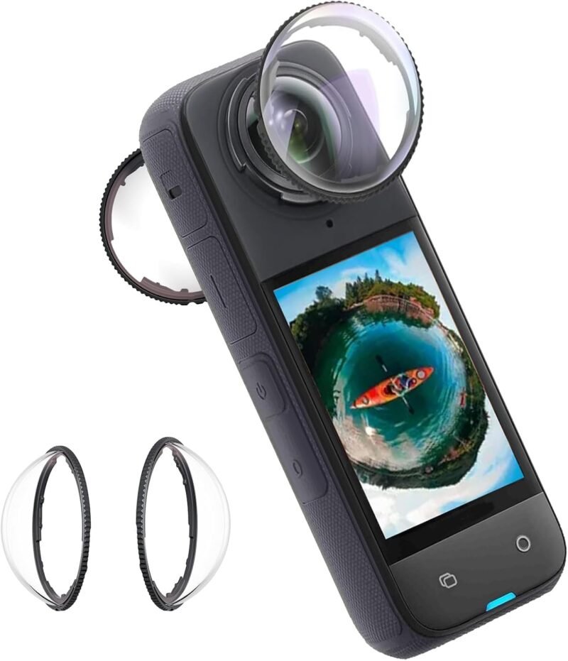 DA-GODO X3 Dual Lens Protector Guard for Insta360 One Sticky Tempered Glass Lens Cover, Dust Proof, Anti-Scratch Protective for Insta360 Action Camera (X3 Lens Guard) - Image 2