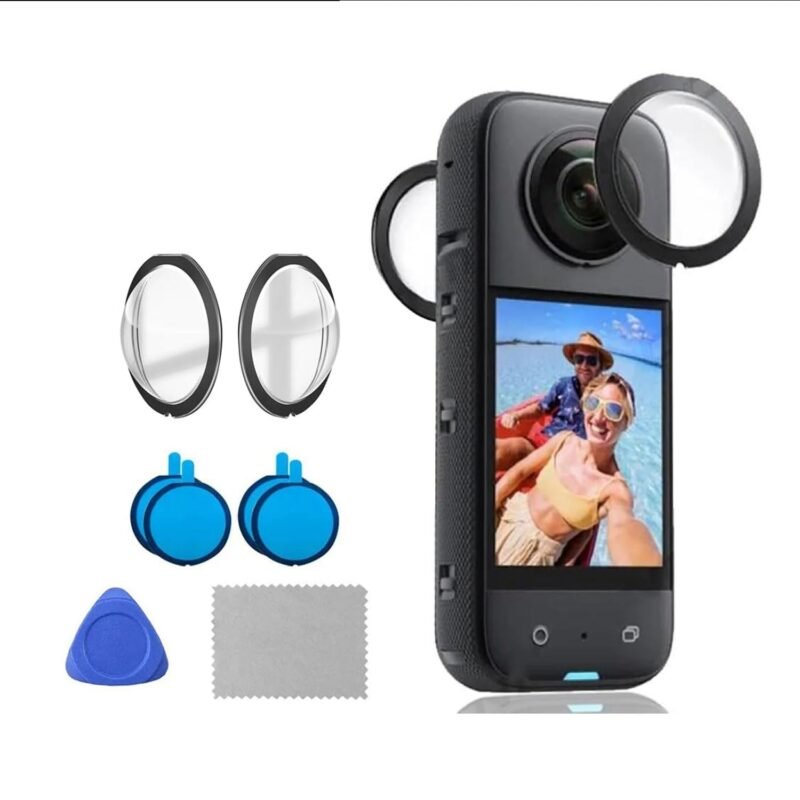 PHOTO MAX Insta 360 X3 Lens 2Pcs Dual Lens Protector Guard Sticky Tempered for Insta 360 Action Camera Lens Cover Dust Proof, Anti-Strach Protective 360 Accessories (Insta 360 X3 Lens) - Image 2