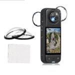 PHOTO MAX Insta 360 X4 Lens 2Pcs Twin Lens Protector Guard Sticky Tempered for Insta 360 Motion Digital camera Lens Cowl Mud Proof, Anti-Strach Protecting 360 Equipment (Insta 360 X4 Lens) - Image 2