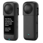 Silicone Cowl Lens Cap and Physique Cowl for Insta 360 X 4 Motion Digital camera, Black (Black) - Image 2