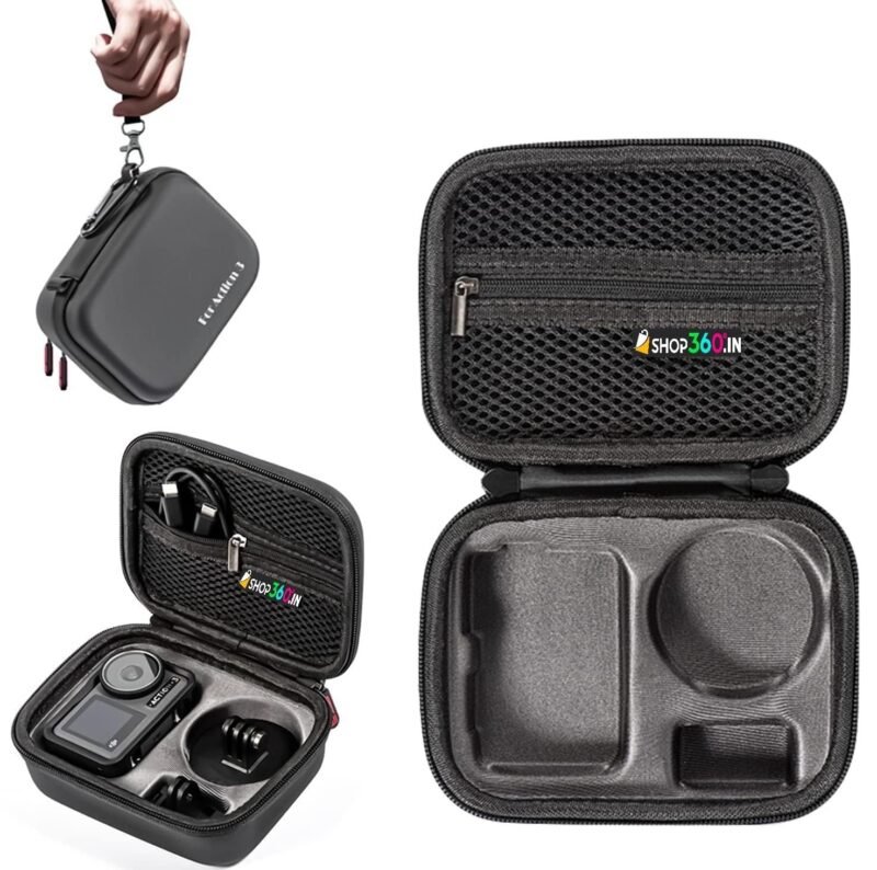 Storage Box for DJI OSMO Action 3 / DJI Action 4 Standard Combo Water Proof Carry Case Shock Proof Action Camera Bag Perfect Mould : Protective Travel with Carabiner + Landyard Hand Ropes - 5 years Warranty - Image 2