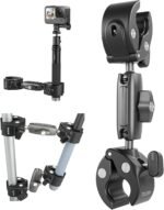 TELESIN 360 Twin Ball Clamp Mount, Bike Handlebar Stick Pole Mount Holder Equipment for GoPro 13 12 11 10 9 DJI Motion 5 Professional Motion 4/3 Osmo Pocket 3 Insta360 X5 X4 Go3 Ace Professional 2 (Metallic Twin Ball) - Image 2
