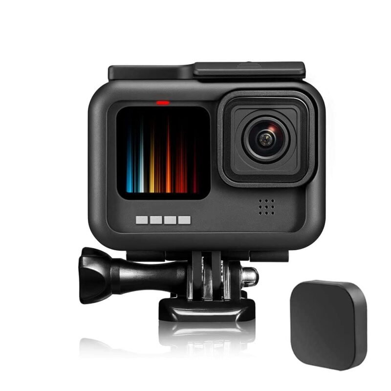 ZODUCT Go-Pro Hero Shockproof Body Frame Housing Protective Case with Lens Cap Compatible with Hero 9 | 10 | 11 | 12 Action Camera Protective Vlog Cage with Quick Release Buckle (Cover with Lens Cap) - Image 2