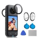 ZODUCT Insta 360 One X3 2Pcs Twin Lens Protector Guard Sticky Tempered for Insta360 Motion Digital camera Lens Cowl Mud Proof, Anti-Strach Protecting Insta360 Equipment (One X3 Lens) - Image 2