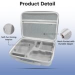 Sounce Arduous Shell Carrying Case for DJI Mini 4 Professional – Compact Storage Bag for DJI Mini 4 Professional Drone, RC 2 Controller, Batteries, Charger, and Equipment – Transportable Journey Case, Gray - Image 4