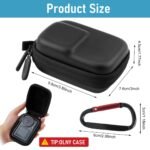 ZORBES Carrying Case for OSMO Motion 5 Professional/4/3, Waterproof PU Arduous Shell Storage Bag Plush Lining Design Motion Digicam Journey Case with Carabiner, 9.8 * 7.6 * 4.5cm, Black - Image 3