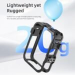 ELFOG Growth Cage for DJI Osmo 360, Protecting Plastic Body Case, Light-weight Shockproof Digicam Mount Housing with Lens Cap, Black - Image 4