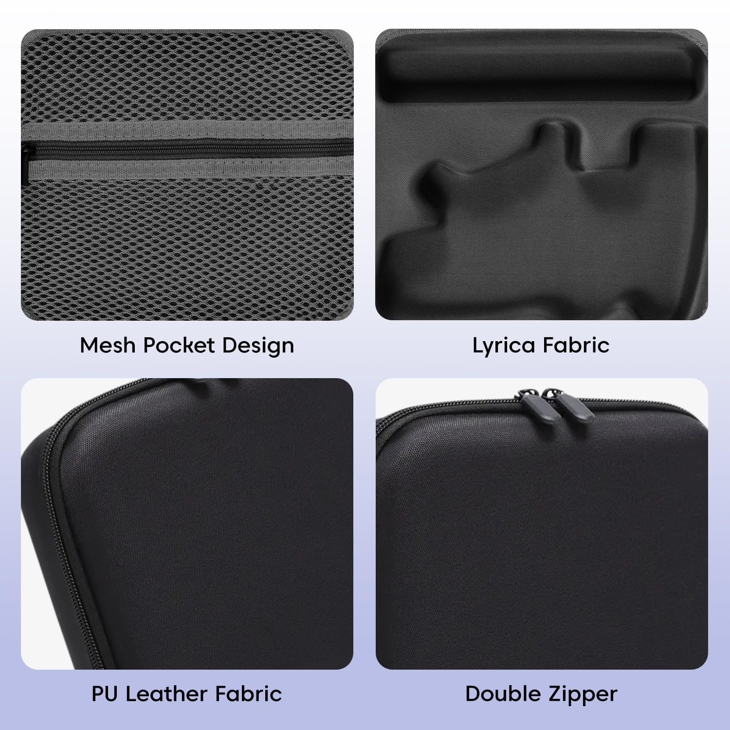 Sounce Arduous Shell Nylon Storage Bag for DJI Osmo Cell 3/4/4 SE – Waterproof & Shockproof Carrying Case with EVA Safety, Safe Elastic Bands &Gimbal Stabilizer & Equipment – Black - Image 4