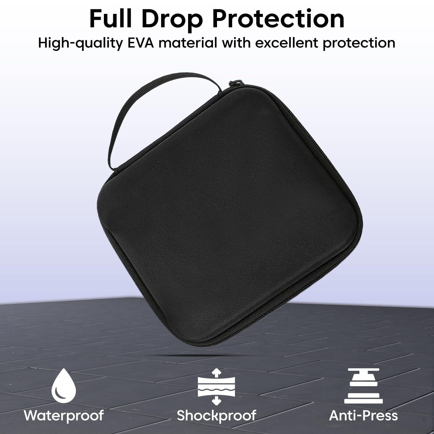 Sounce Arduous Shell Nylon Storage Bag for DJI Osmo Cell 3/4/4 SE – Waterproof & Shockproof Carrying Case with EVA Safety, Safe Elastic Bands &Gimbal Stabilizer & Equipment – Black - Image 8